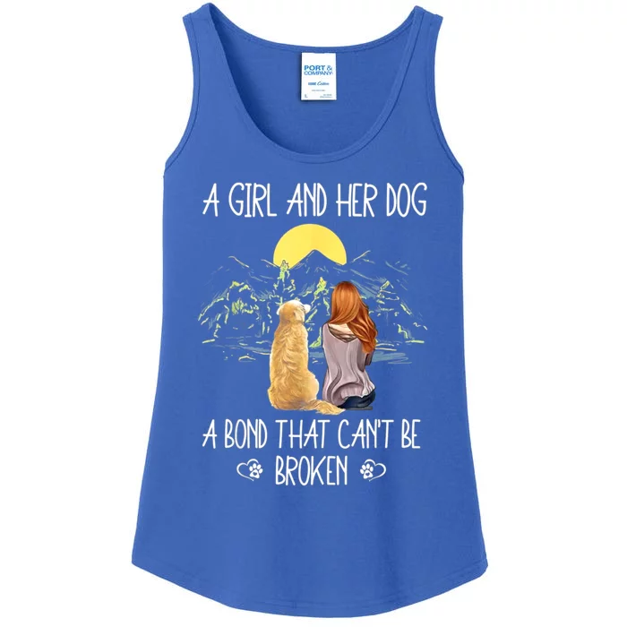 A Girl And Her Dog A Bond That Can't Be Broken Ladies Essential Tank