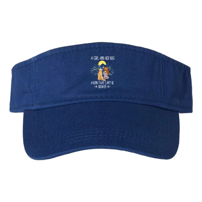 A Girl And Her Dog A Bond That Can't Be Broken Valucap Bio-Washed Visor