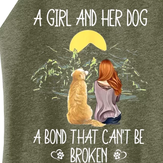 A Girl And Her Dog A Bond That Can't Be Broken Women’s Perfect Tri Rocker Tank