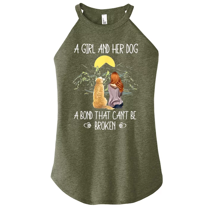 A Girl And Her Dog A Bond That Can't Be Broken Women’s Perfect Tri Rocker Tank