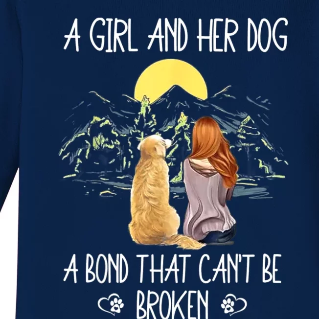 A Girl And Her Dog A Bond That Can't Be Broken Baby Long Sleeve Bodysuit