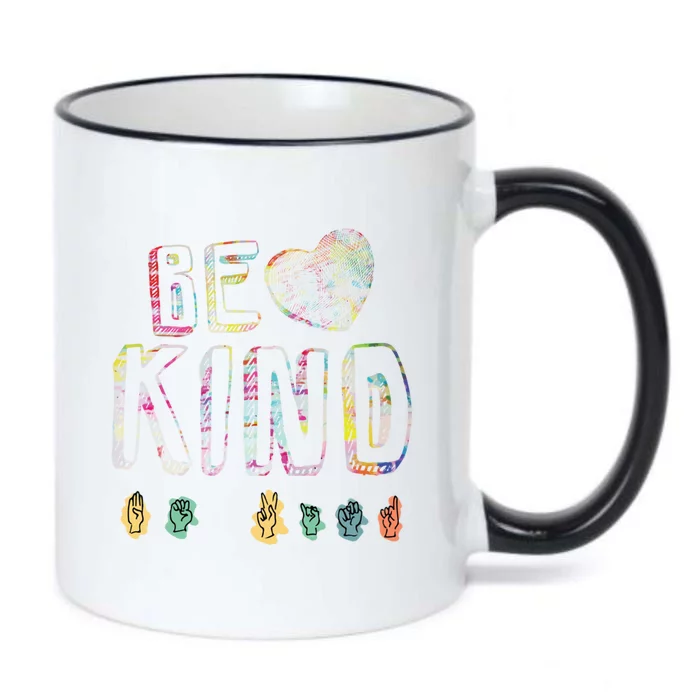 Asl Gift American Sign Language Gift Be Kind Hand Alphabet Gift Black Color Changing Mug