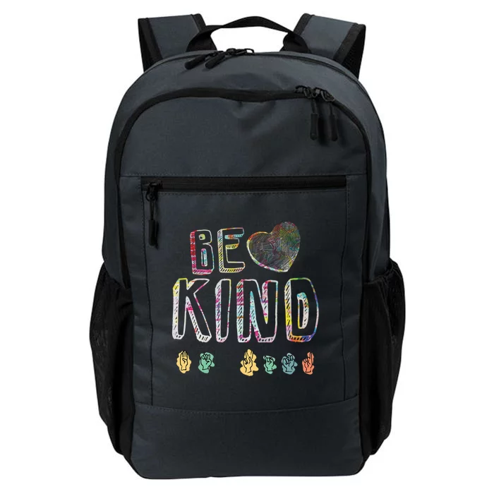 Asl Gift American Sign Language Gift Be Kind Hand Alphabet Gift Daily Commute Backpack