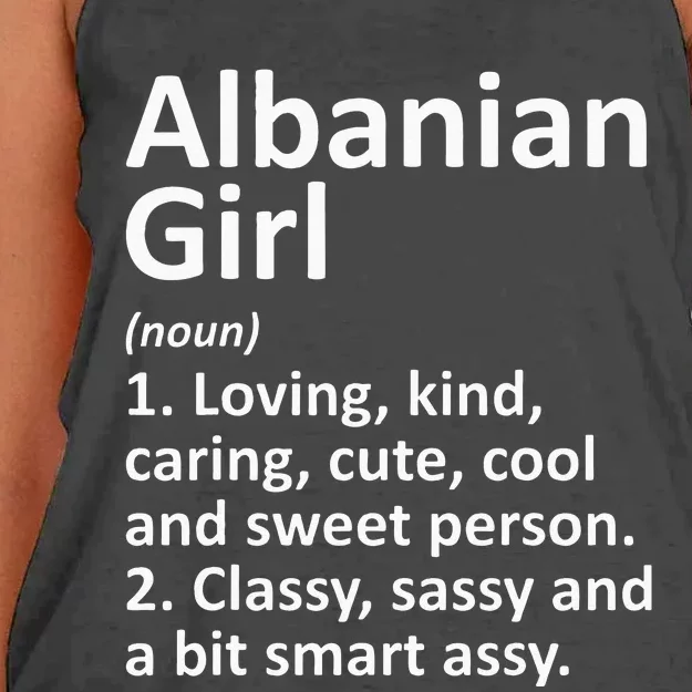 ALBANIAN GIRL ALBANIA Gift Funny Country Home Roots Descent Women's Knotted Racerback Tank