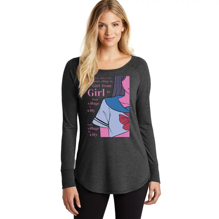 Anime Girl Women's Perfect Tri Tunic Long Sleeve Shirt