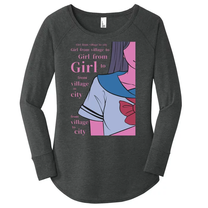 Anime Girl Women's Perfect Tri Tunic Long Sleeve Shirt