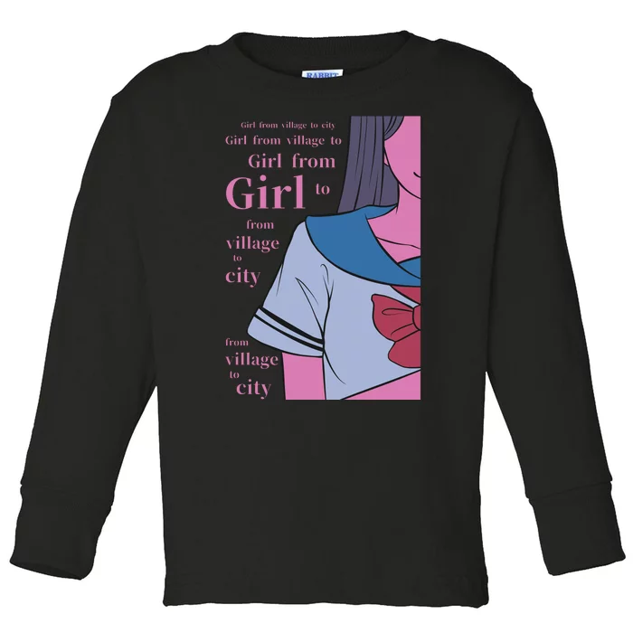 Anime Girl Toddler Long Sleeve Shirt