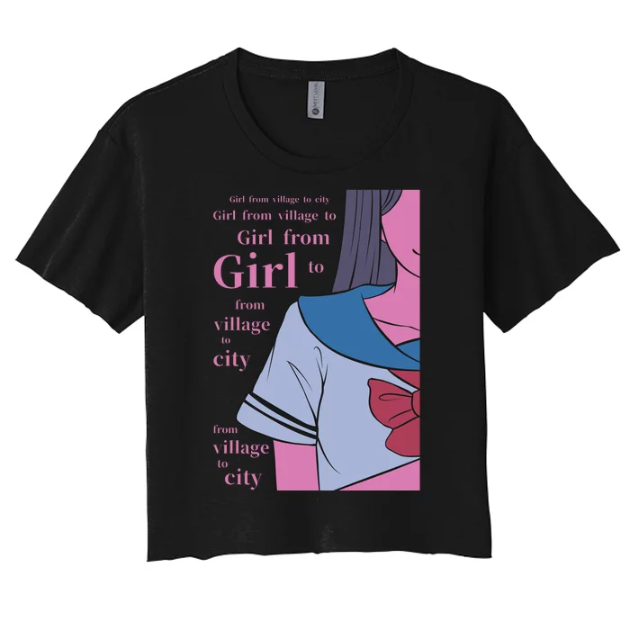 Anime Girl Women's Crop Top Tee