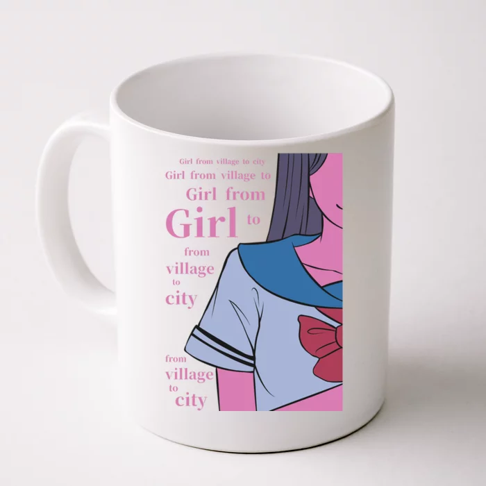 Anime Girl Front & Back Coffee Mug