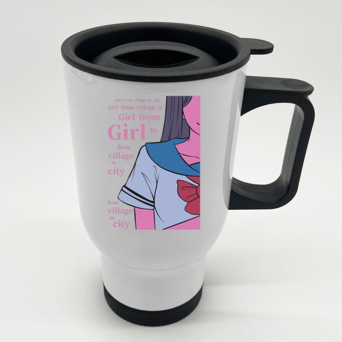 Anime Girl Front & Back Stainless Steel Travel Mug