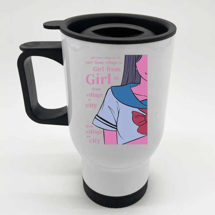 Anime Girl Front & Back Stainless Steel Travel Mug