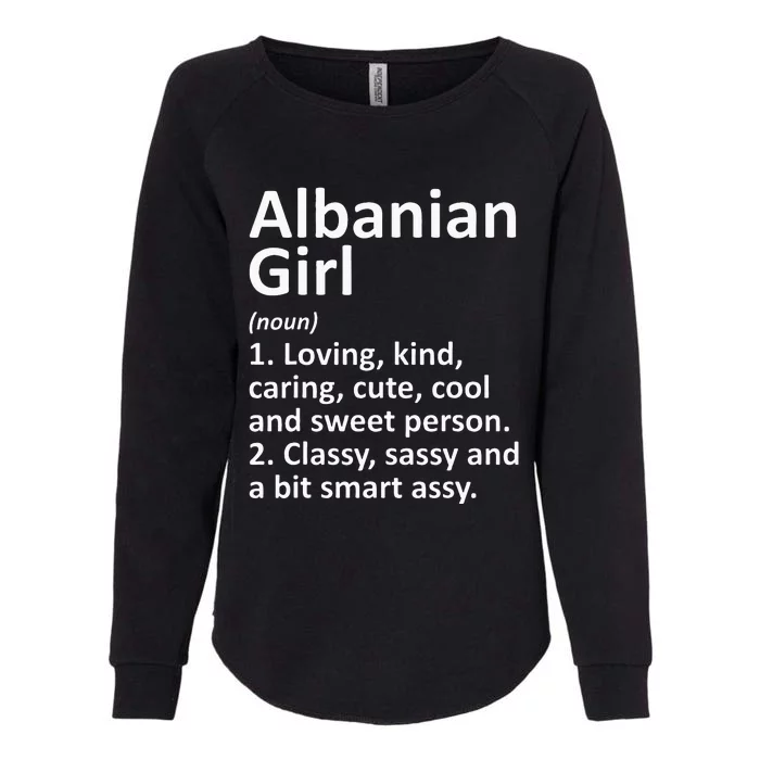 ALBANIAN GIRL ALBANIA Gift Funny Country Home Roots Descent Womens California Wash Sweatshirt