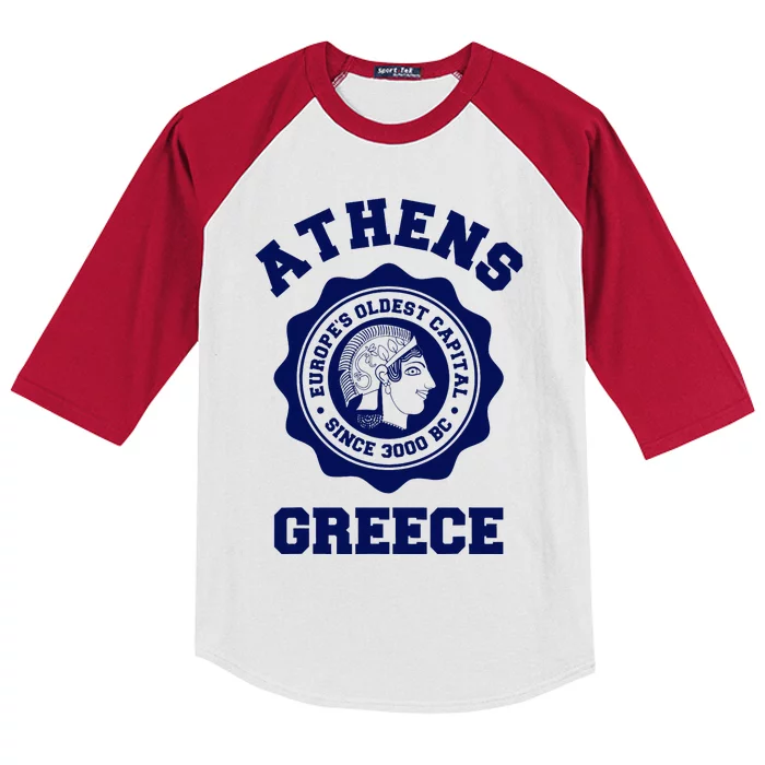 Athens Greece Athena From Ancient Greek Kids Colorblock Raglan Jersey