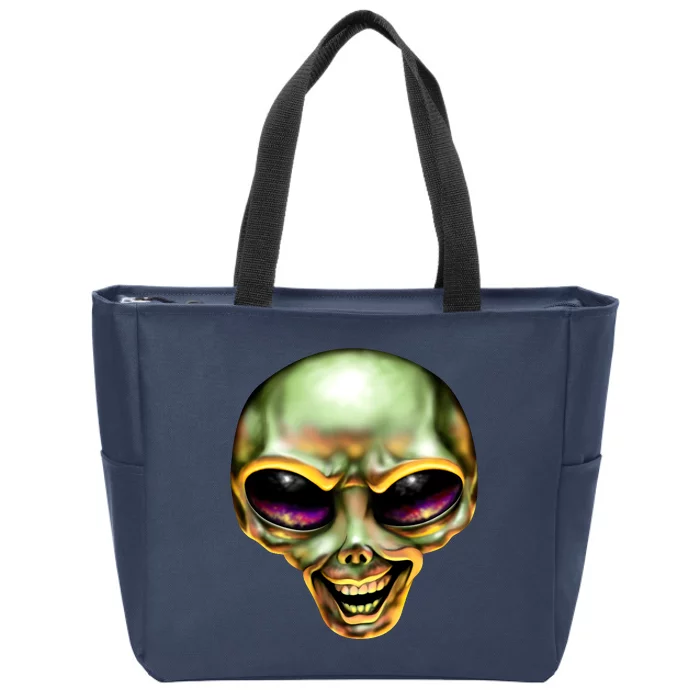 Alien Grin Zip Tote Bag