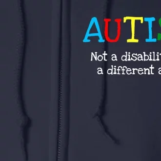 Autistic Gifts Adult Different Ability Autism Awareness Full Zip Hoodie