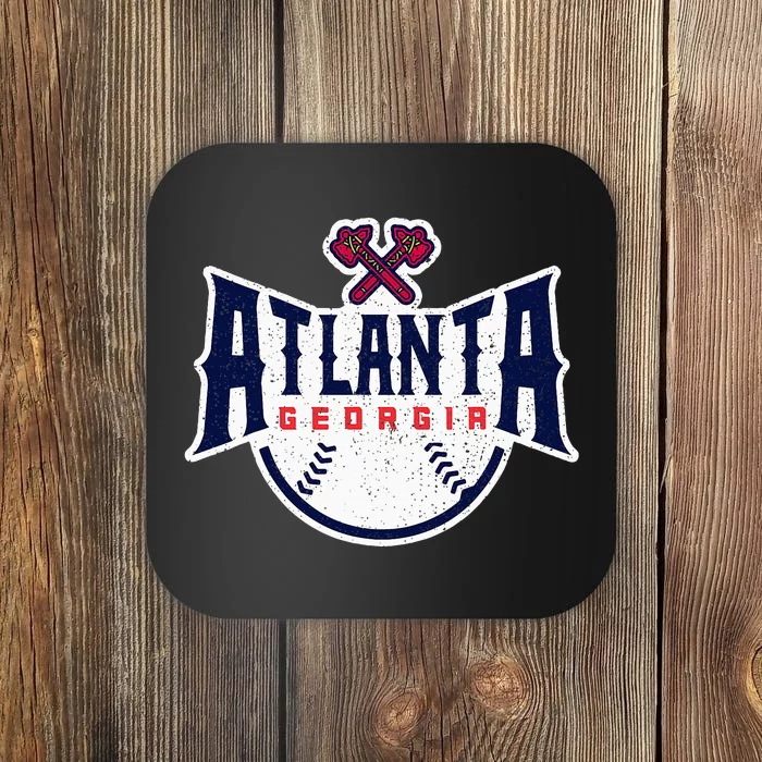 Atlanta Georgia Atl Vintage Baseball Retro Throwback Coaster