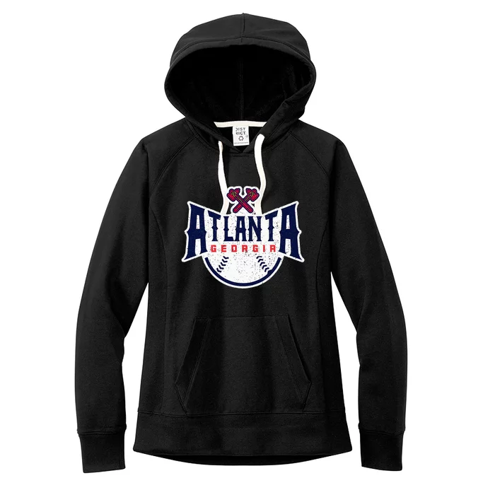 Atlanta Georgia Atl Vintage Baseball Retro Throwback Women's Fleece Hoodie