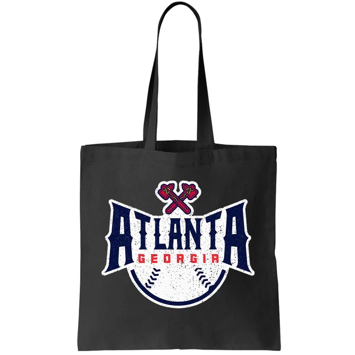 Atlanta Georgia Atl Vintage Baseball Retro Throwback Tote Bag