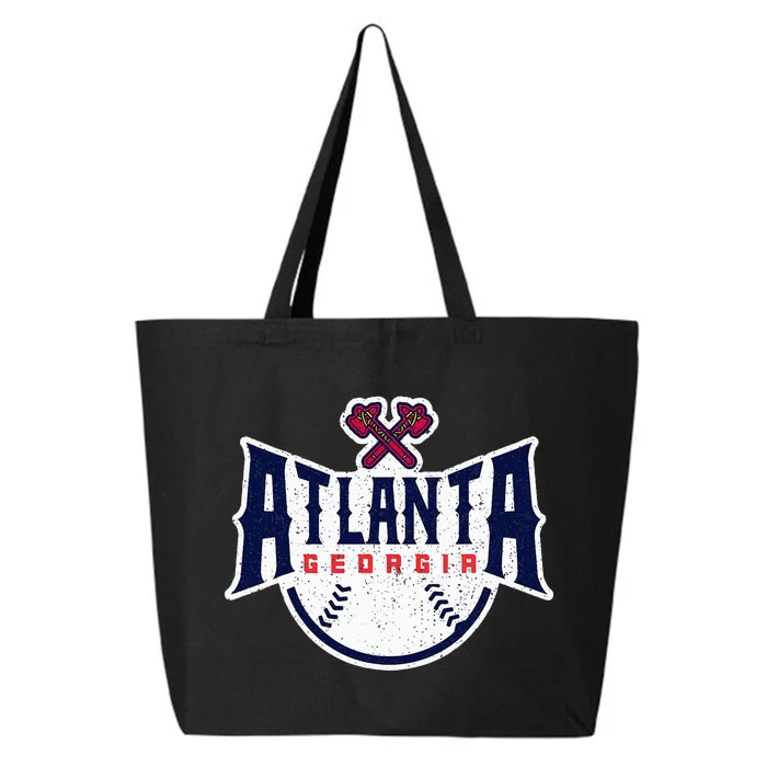 Atlanta Georgia Atl Vintage Baseball Retro Throwback 25L Jumbo Tote