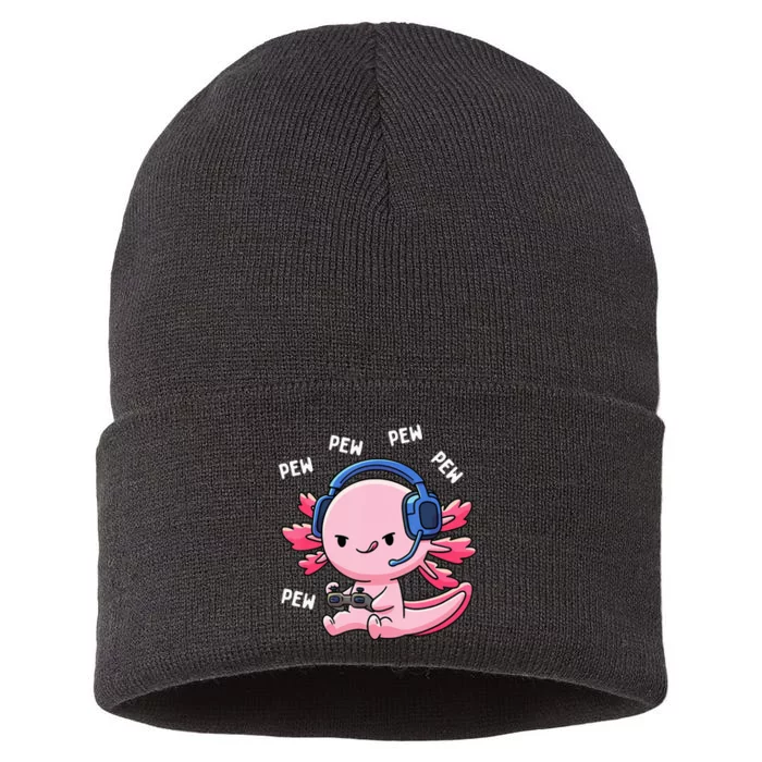 Axolotl Gaming Anime Video Game Pew Gamer Sustainable Knit Beanie