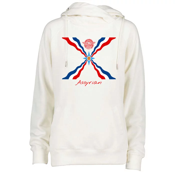 Assyria Gift Assyrian Flag Gift Assyrians Lamassu Gift Womens Funnel Neck Pullover Hood