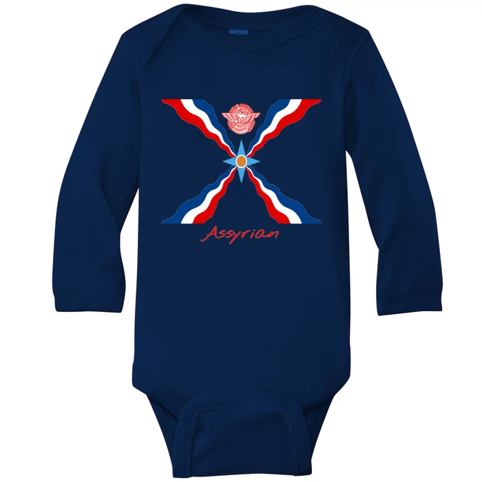 Assyria Gift Assyrian Flag Gift Assyrians Lamassu Gift Baby Long Sleeve Bodysuit