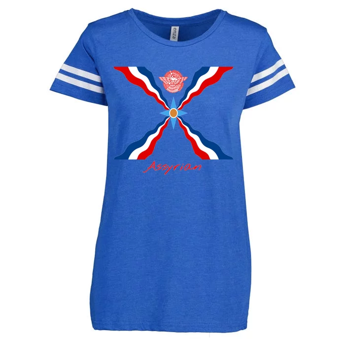 Assyria Gift Assyrian Flag Gift Assyrians Lamassu Gift Enza Ladies Jersey Football T-Shirt