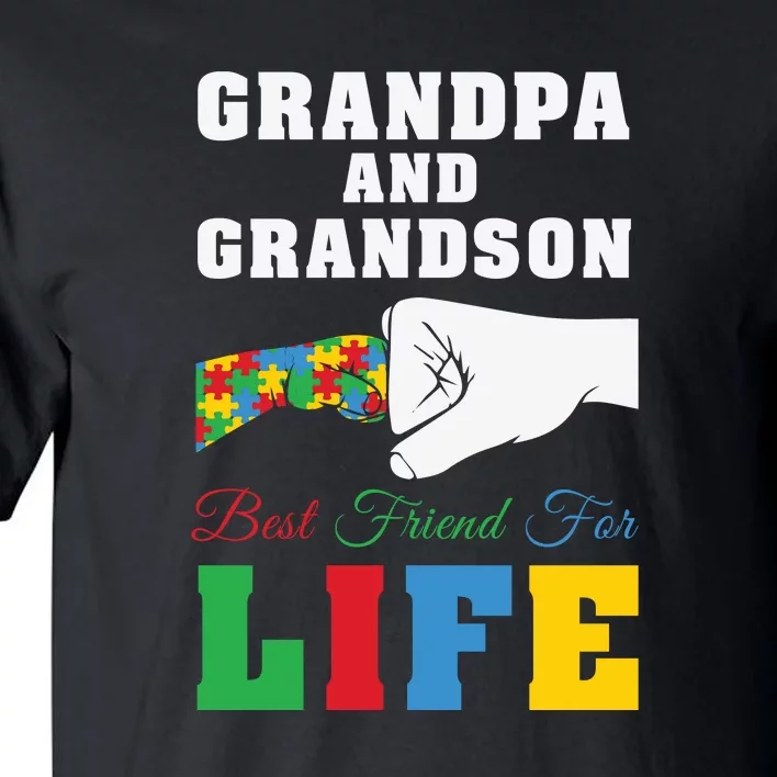 Autism Grandpa And Grandson Best Friend For Life Autism Awareness Tall T-Shirt