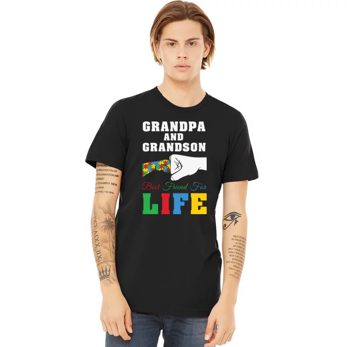 Autism Grandpa And Grandson Best Friend For Life Autism Awareness Premium T-Shirt