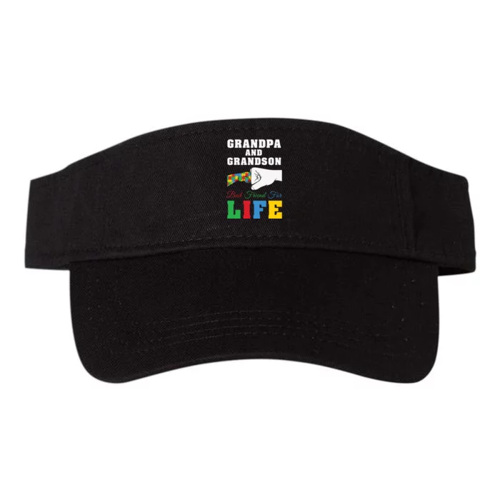 Autism Grandpa And Grandson Best Friend For Life Autism Awareness Valucap Bio-Washed Visor