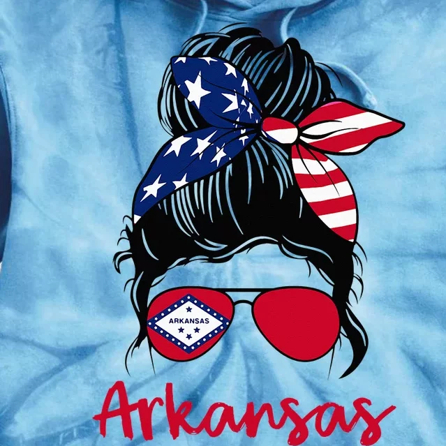 Arkansas Girl Arkansas Flag State Girlfriend Tie Dye Hoodie