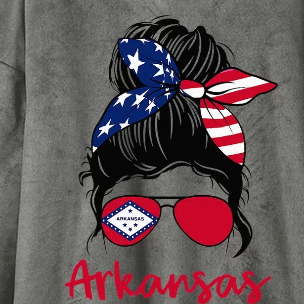 Arkansas Girl Arkansas Flag State Girlfriend Hooded Wearable Blanket