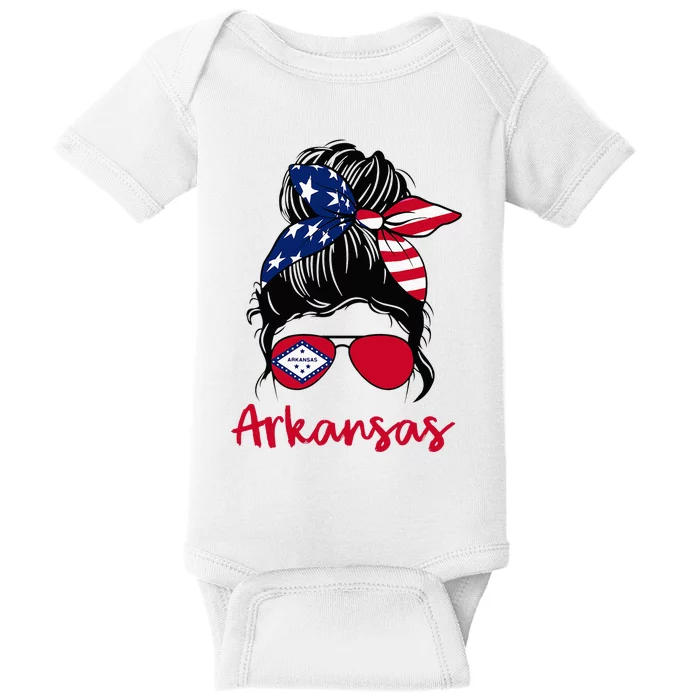 Arkansas Girl Arkansas Flag State Girlfriend Baby Bodysuit