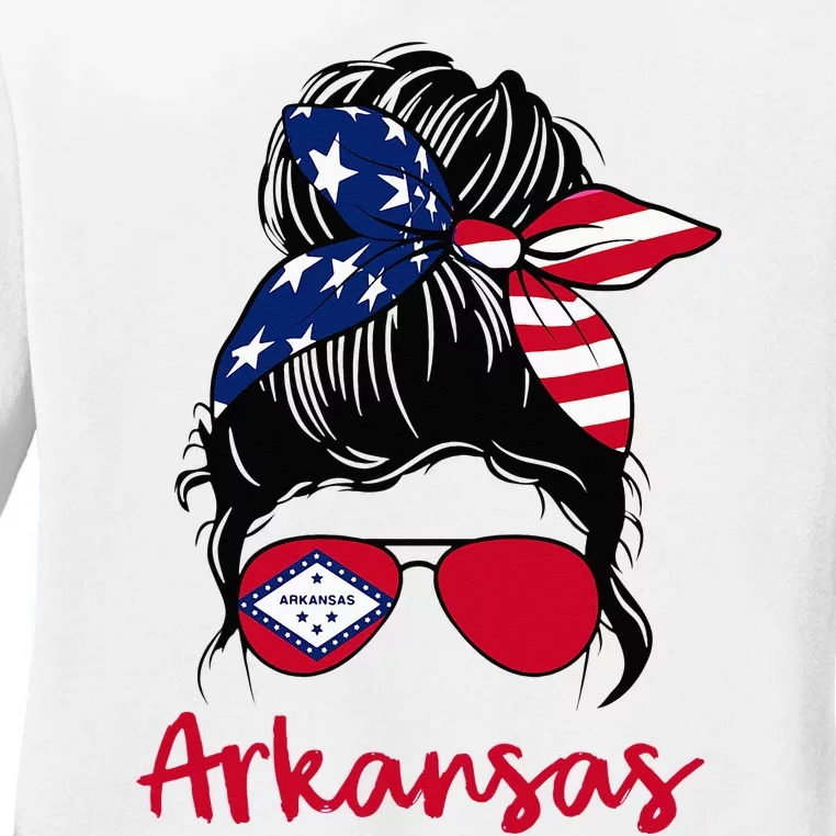 Arkansas Girl Arkansas Flag State Girlfriend Ladies Long Sleeve Shirt