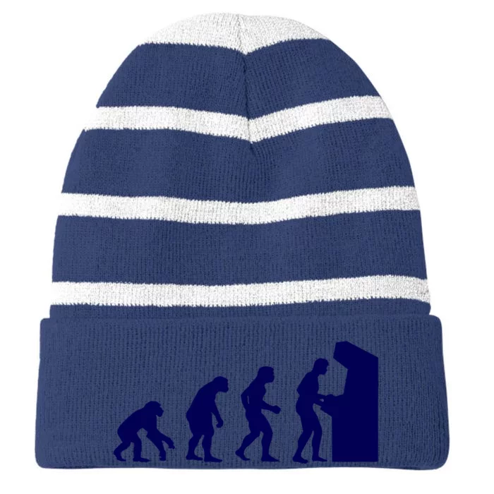 Arcade Gaming Striped Beanie with Solid Band