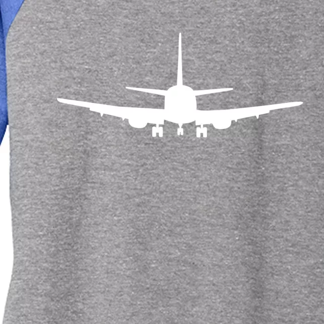 Airplane Gift Airplane Jet Gift Blue Small Women's Tri-Blend 3/4-Sleeve Raglan Shirt