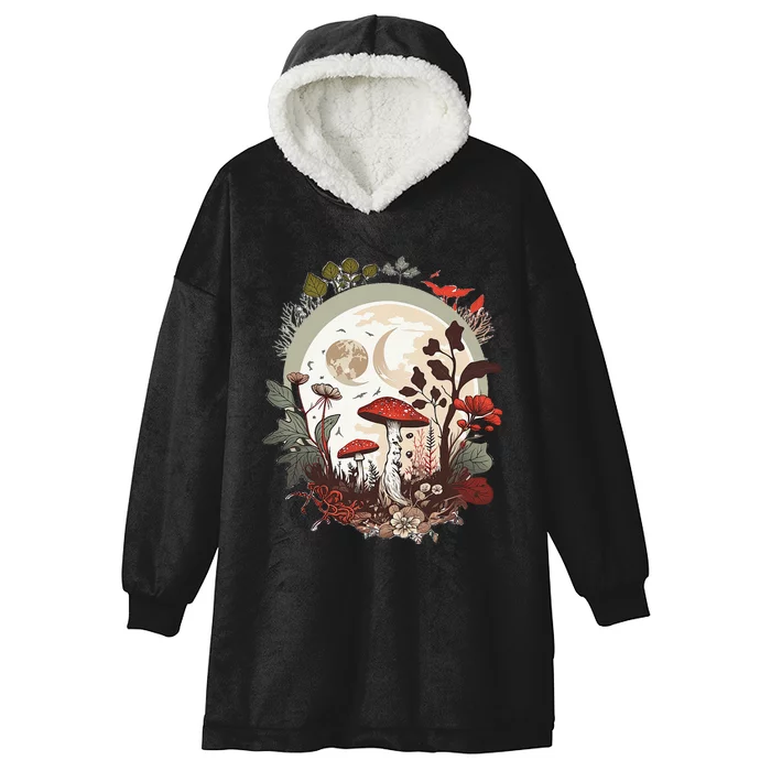 Aesthetic Goblincore And Dark Cottagecore Mushroom Hooded Wearable Blanket