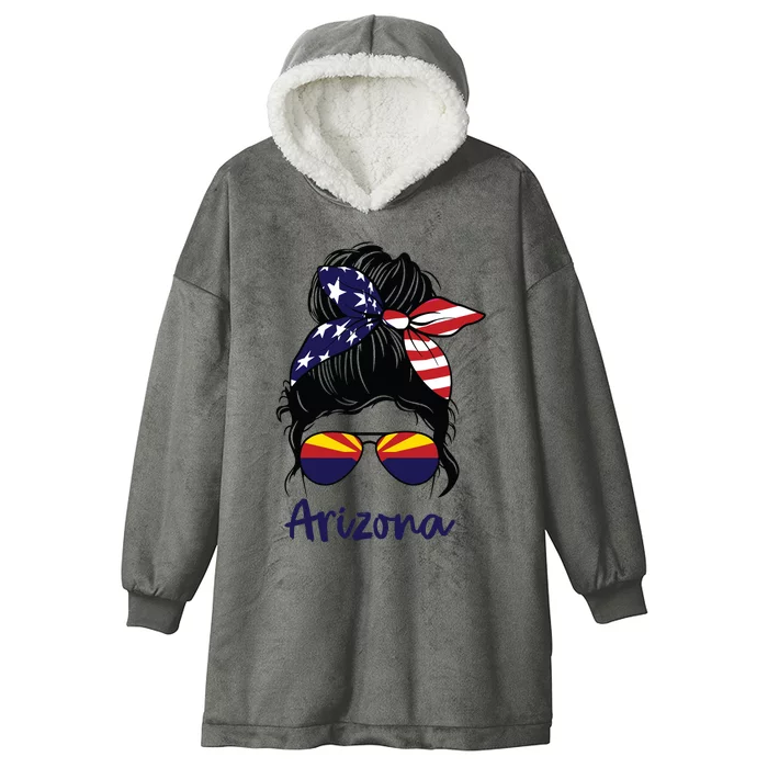 Arizona Girl Arizona Flag State Girlfriend Hooded Wearable Blanket