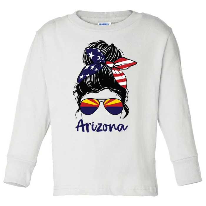 Arizona Girl Arizona Flag State Girlfriend Toddler Long Sleeve Shirt