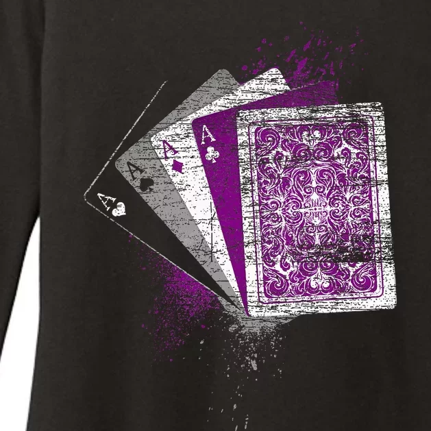 Asexuality Gift Ace Flag Playing Cards Queer Lgbt Womens CVC Long Sleeve Shirt