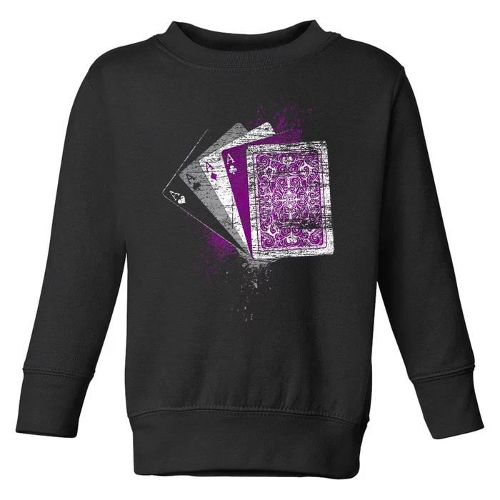 Asexuality Gift Ace Flag Playing Cards Queer Lgbt Toddler Sweatshirt