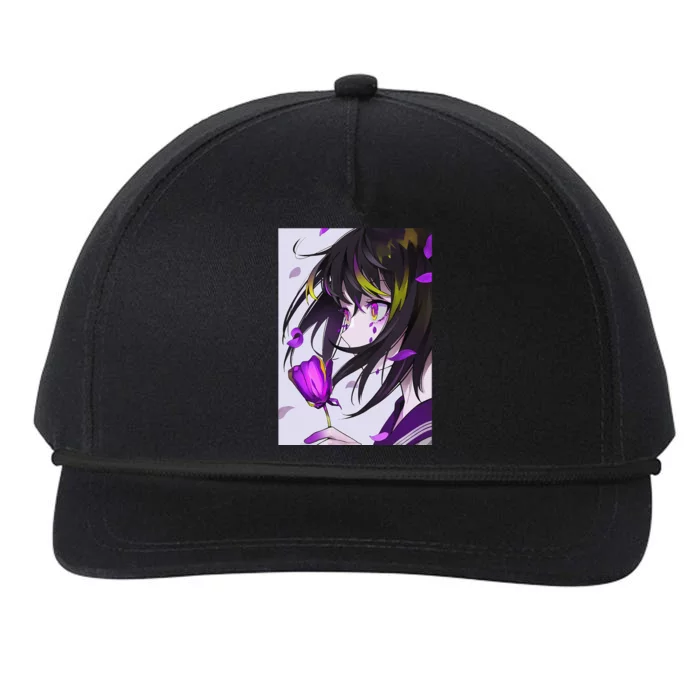 Anime Girl Aesthetic Floral Japanese Kawaii Waifu Snapback Five-Panel Rope Hat