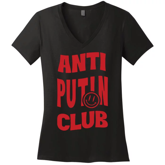 Anna Gvarishvili Anti Putin Club Women's V-Neck T-Shirt