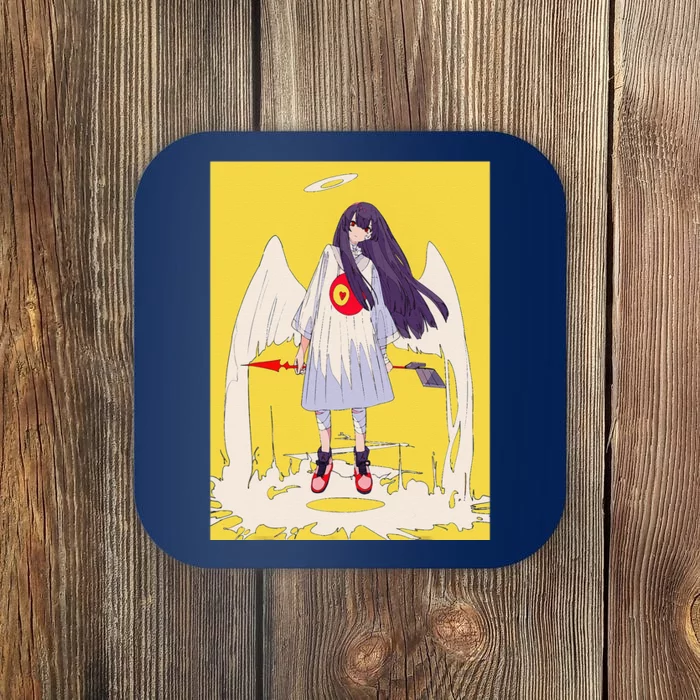 Anime Girl Angel Waifu Japanese Aesthetic Otaku Kawaii Coaster