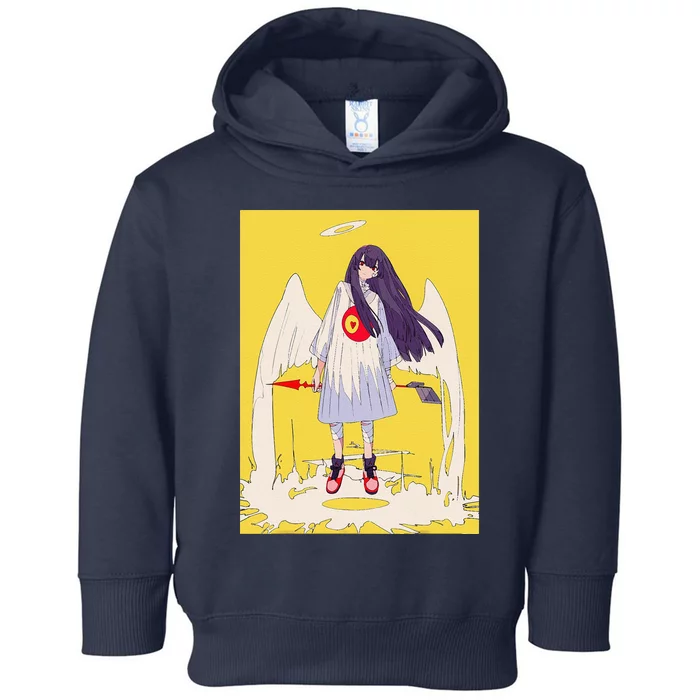 Anime Girl Angel Waifu Japanese Aesthetic Otaku Kawaii Toddler Hoodie