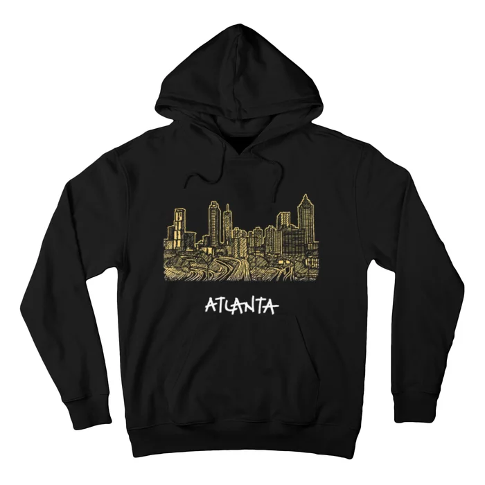 Atlanta Georgia Atl Peach State Skyline Panorama Hoodie