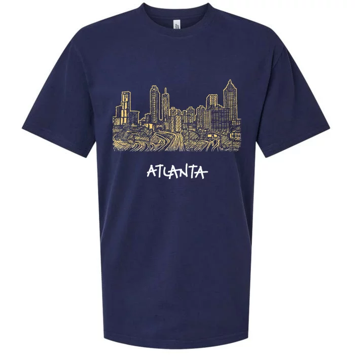 Atlanta Georgia Atl Peach State Skyline Panorama Sueded Cloud Jersey T-Shirt