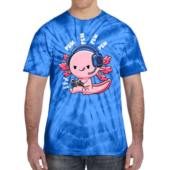 Axolotl Gaming Anime Video Game Pew Gamer Great Gift Tie-Dye T-Shirt