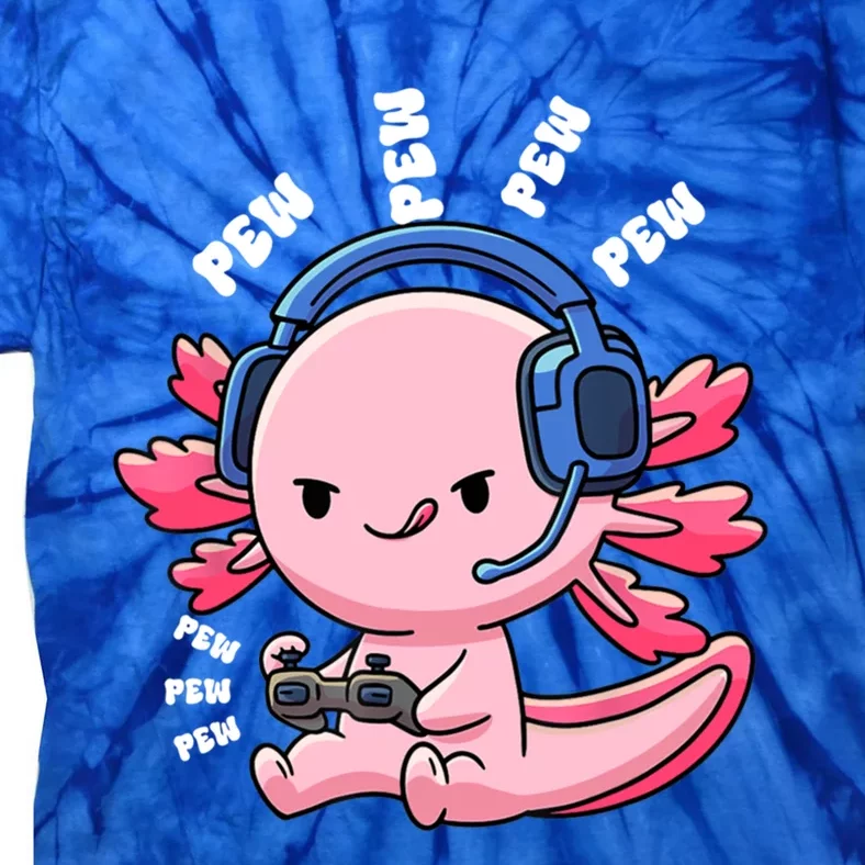 Axolotl Gaming Anime Video Game Pew Gamer Great Gift Tie-Dye T-Shirt