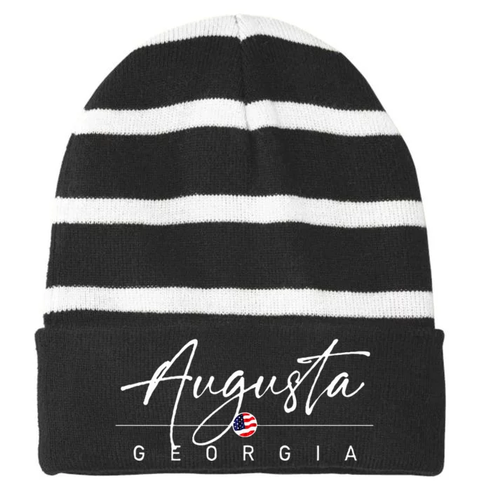 Augusta Georgia Striped Beanie with Solid Band